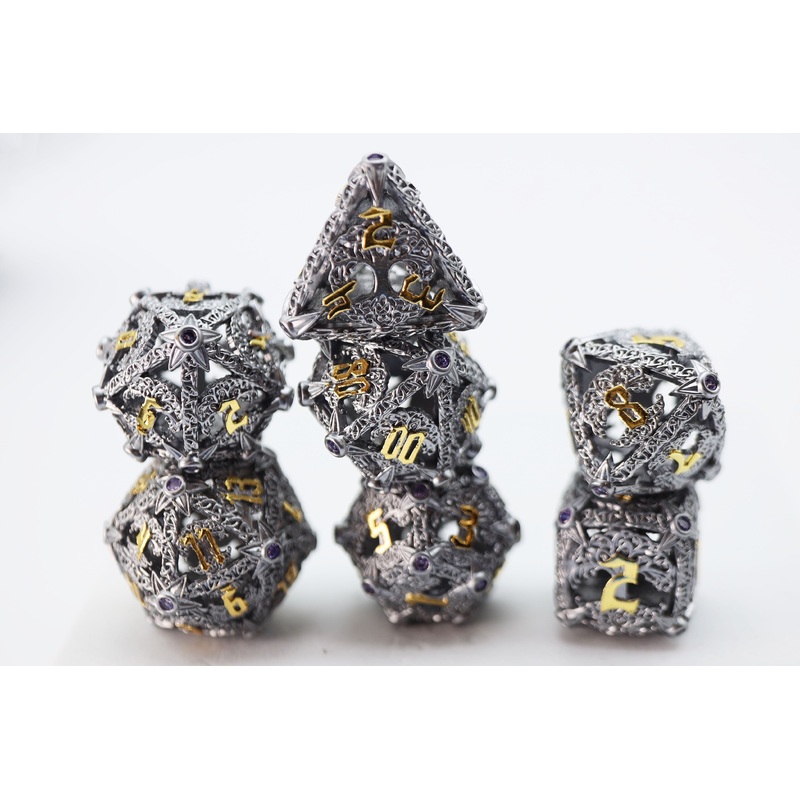 Trees of Virtue: Tree of Philomathy - Hollow Metal RPG Dice Set