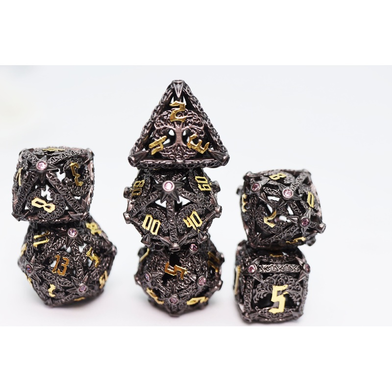 Trees of Virtue: Tree of Vigilance - Hollow Metal RPG Dice Set