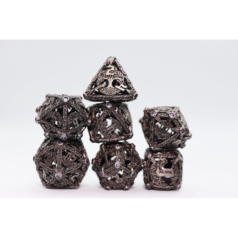 Trees of Virtue: Tree of Wisdom - Hollow Metal RPG Dice Set