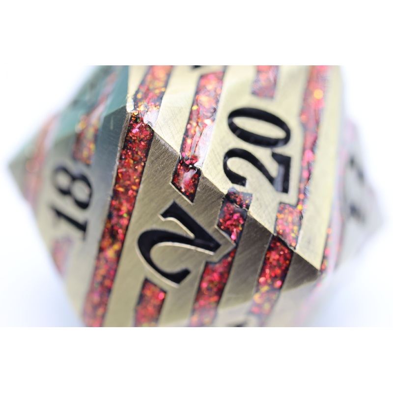 35mm Metal D20 - Bronze with Red Mica