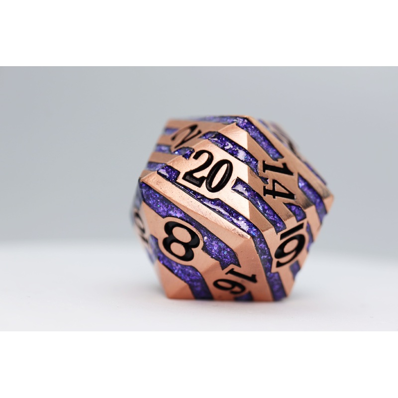 35mm Metal D20 - Copper with Purple Mica