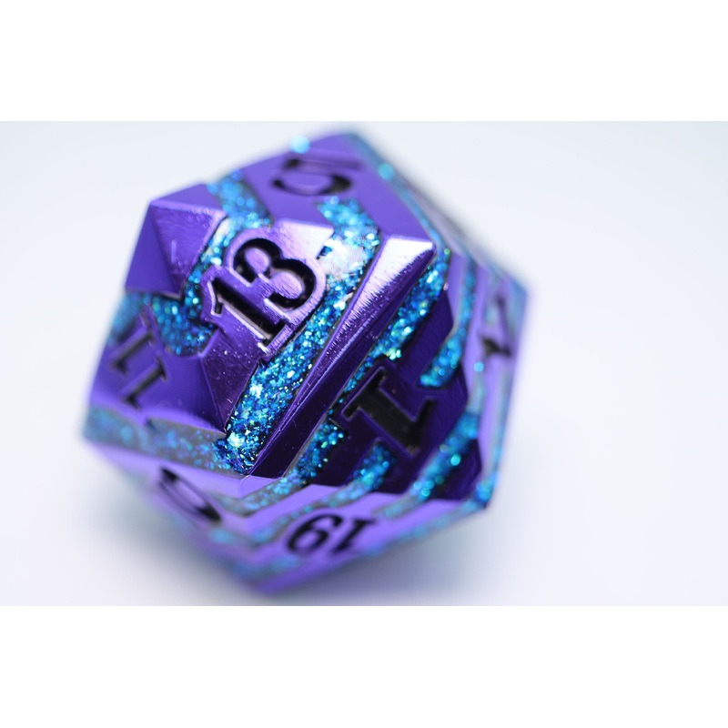 35mm Metal D20 - Purple with Blue Mica