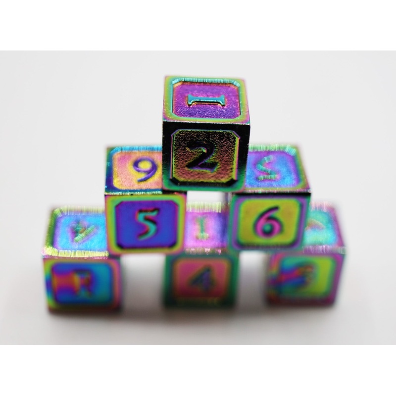 6 piece Metal D6's - Burnt Opal