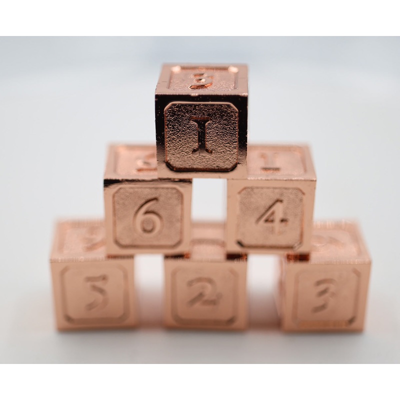 6 piece Metal D6's - Copper