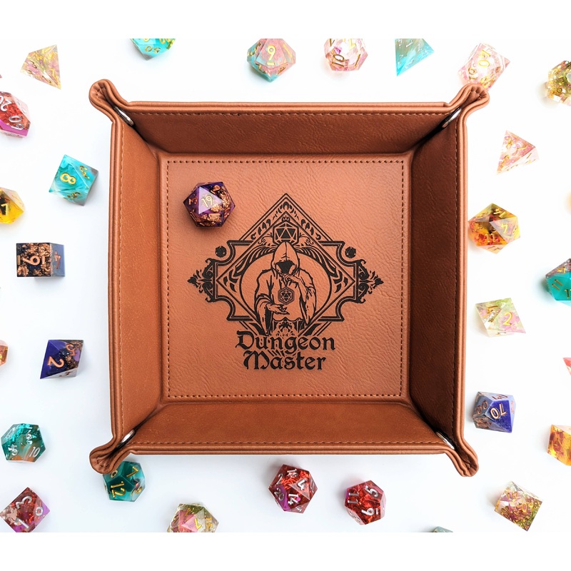 The Fate Twister - D&D Vegan Leather Dice Rolling Tray