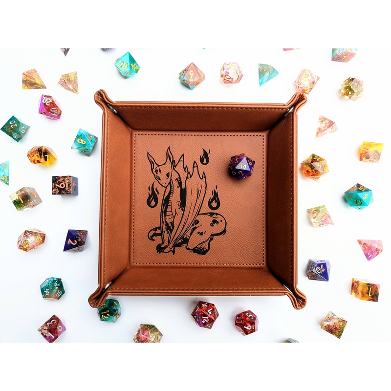 Wyrmling Wondering - Vegan Leather Dice Rolling Tray