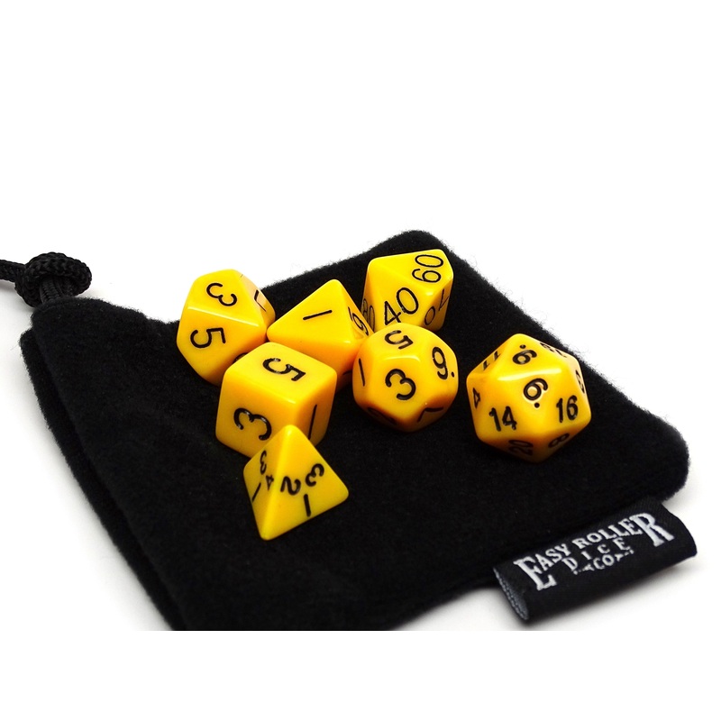 Yellow Opaque Dice - 7 Piece Set