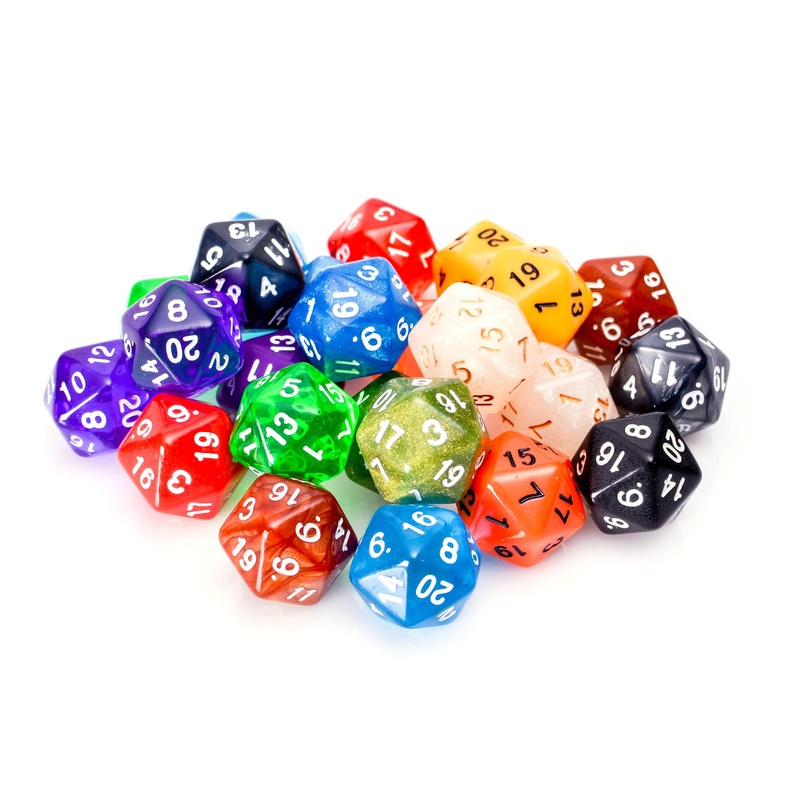 Bulk 20 Sided Dice | 25 Count Assorted D20s