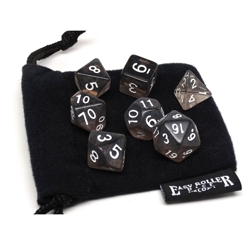 Dark Translucent Dice - 7 Piece Set