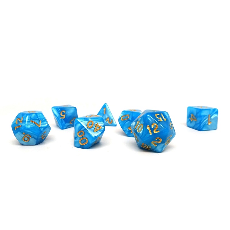 Frozen Blue Marble - 7 Piece Dice Collection