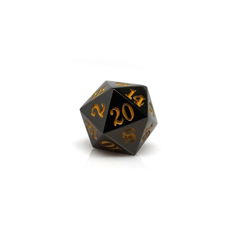 Gun Metal D20 - Signature Font -  Gold Font