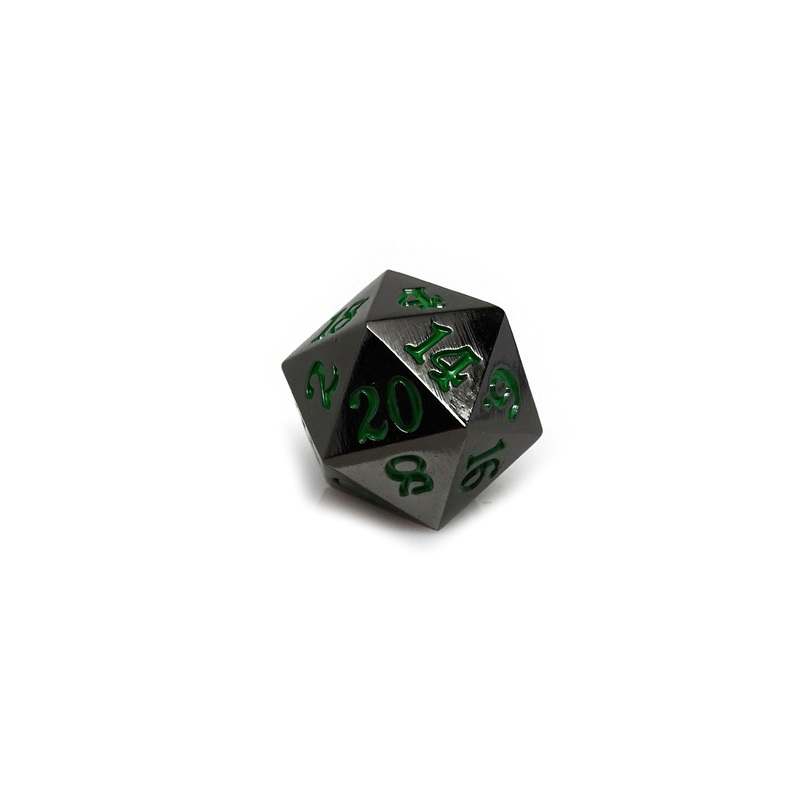 Gun Metal D20 - Signature Font -  Green Font