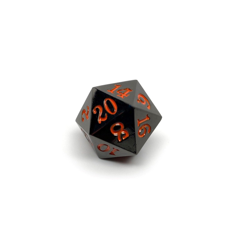 Gun Metal D20 - Signature Font -  Orange Font