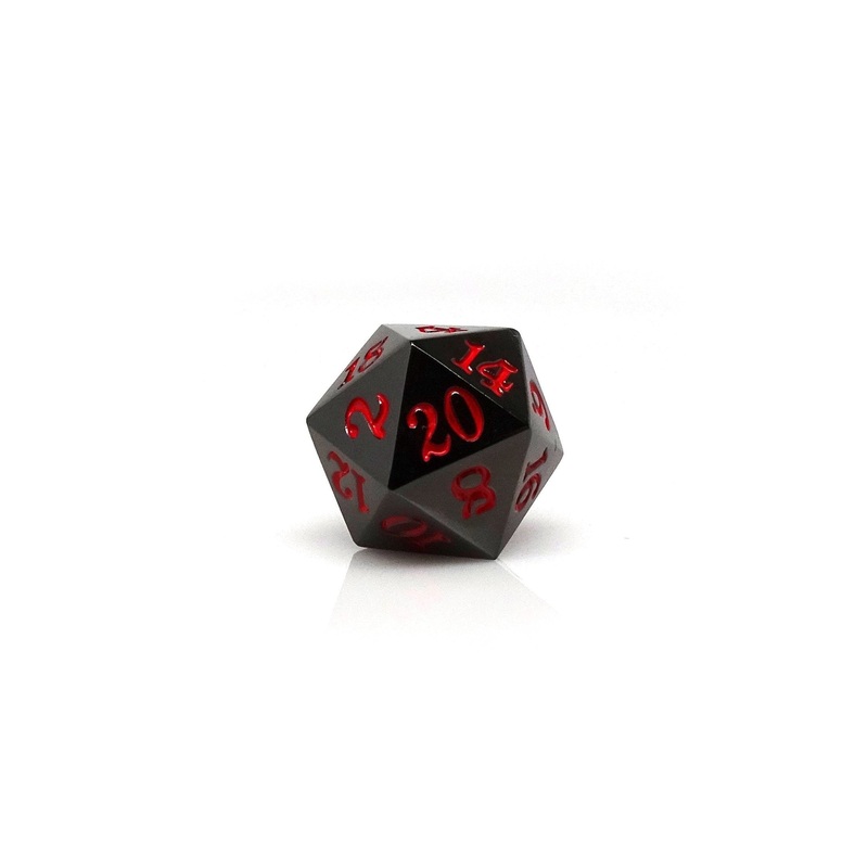 Gun Metal D20 - Signature Font -  Red Font