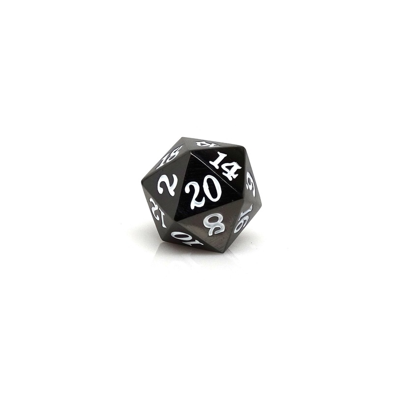 Gun Metal D20 - Signature Font -  White Font