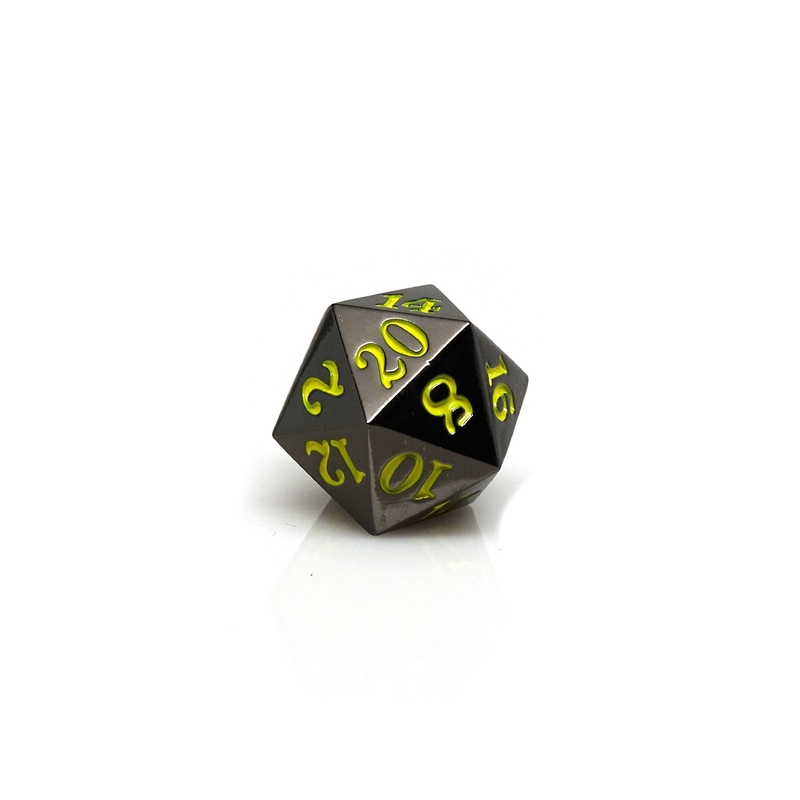 Gun Metal D20 - Signature Font -  Yellow Font