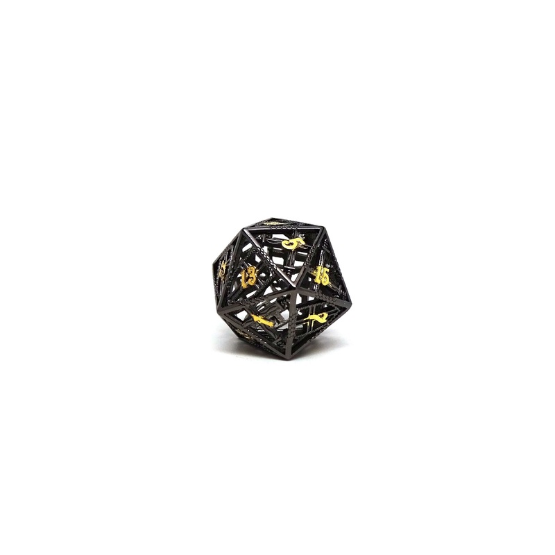 Hollow Dice of Divine Retribution - Gun Metal D20