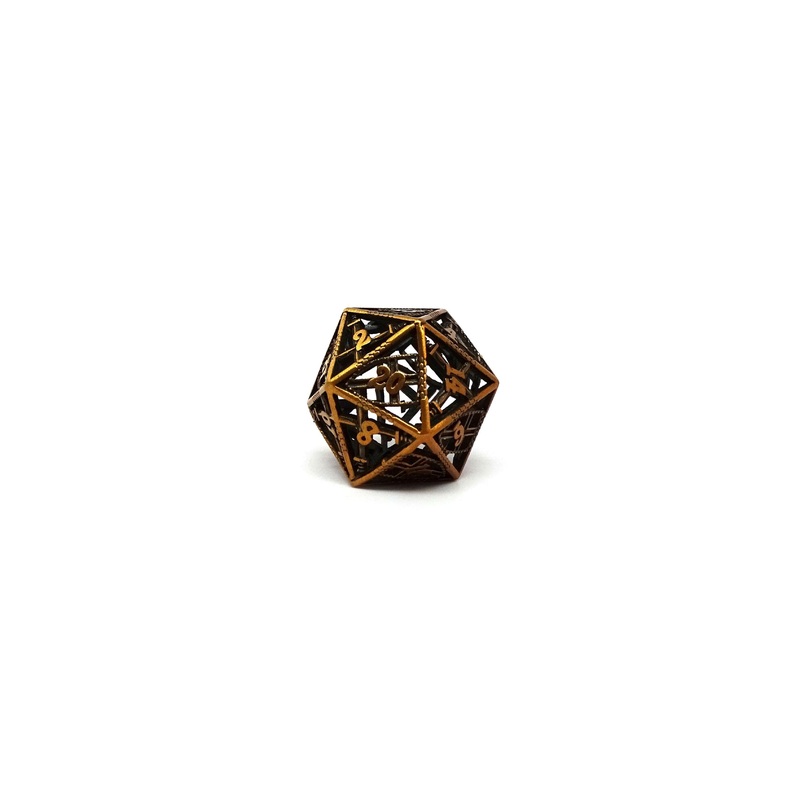 Hollow Dice of Divine Retribution - Legendary Gold D20