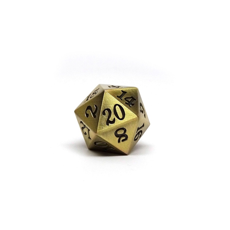 Legendary Bronze D20 Dice - Metal Single 20 Sided Dice