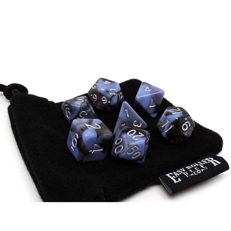 Midnight Purple and Black Marble - 7 Piece Set