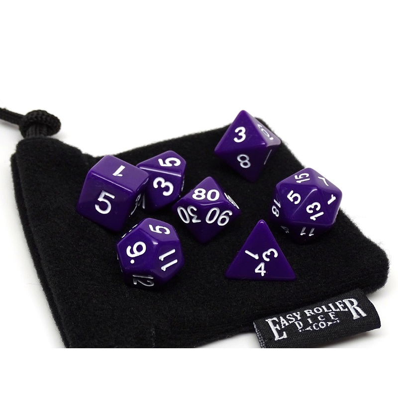 Purple Opaque Dice - 7 Piece Set