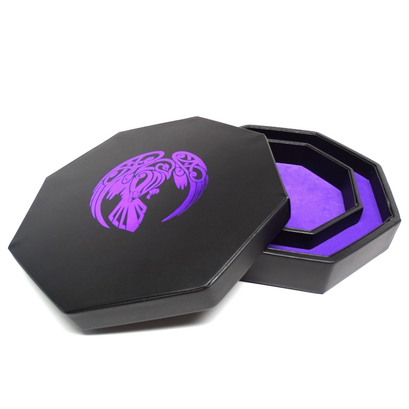 Raven Dice Tray With Dice Staging Area and Lid