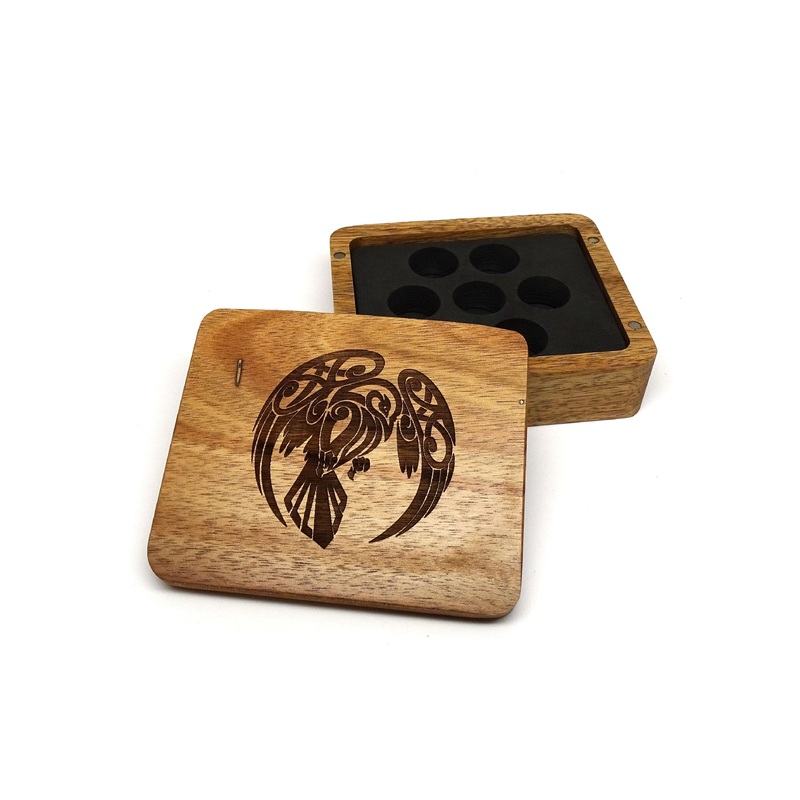 Raven Wooden Dice Case