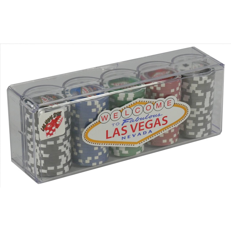 100 Poker Chips 11.5g in Acrylic Chip Tray w/ Lid
