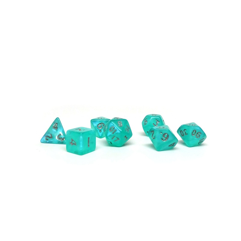 10mm Aqua Shine Mini Dice Set