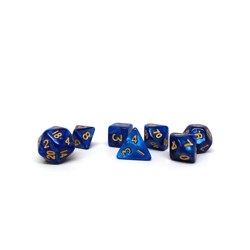 10mm Black and Blue Mini Dice Set