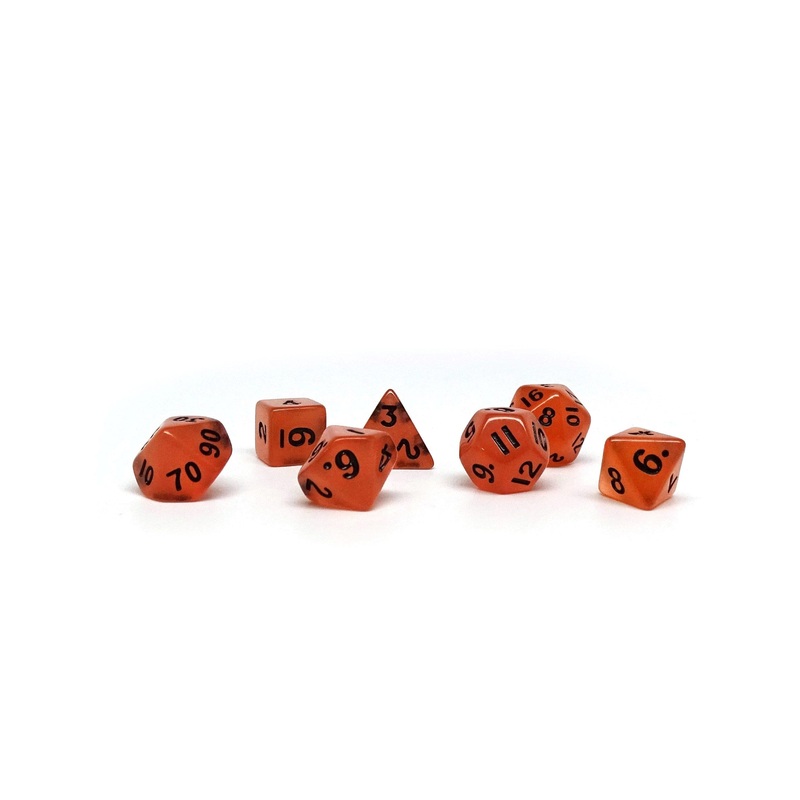 10mm Orange Glow in the Dark Mini Dice Set