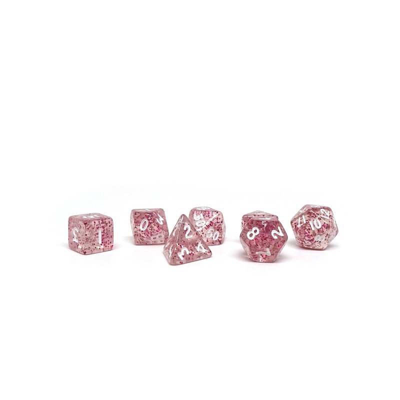 10mm Pink Sparkle Mini Dice Set