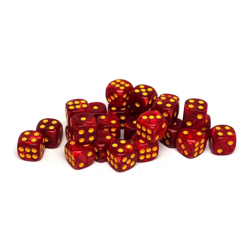 12mm D6 Dice - Fire Swirl - 25 Count Bag