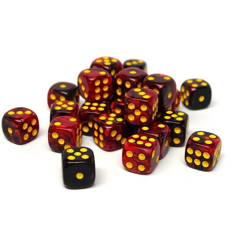 12mm D6 Dice - Lava Swirl - 25 Count Bag