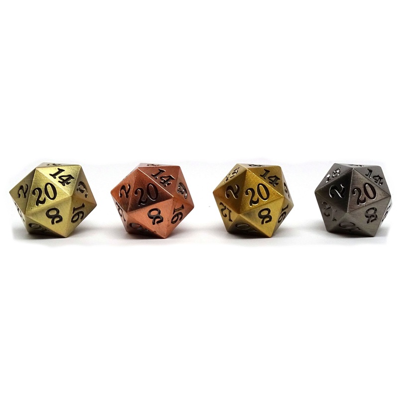 4 Pack Legendary Metal D20 Dice Set
