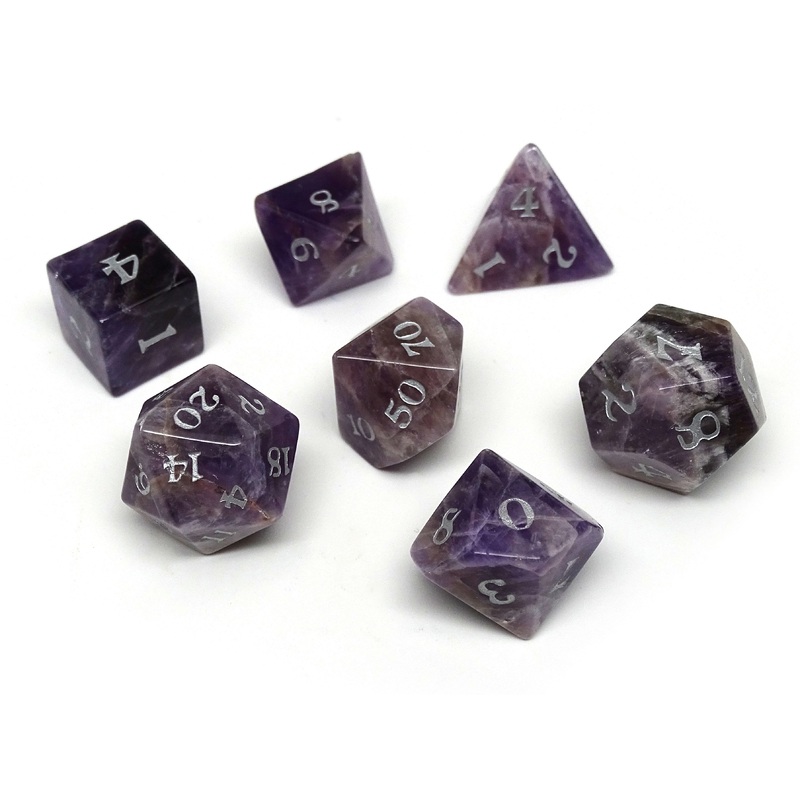 Amethyst Dice Set - Signature Font