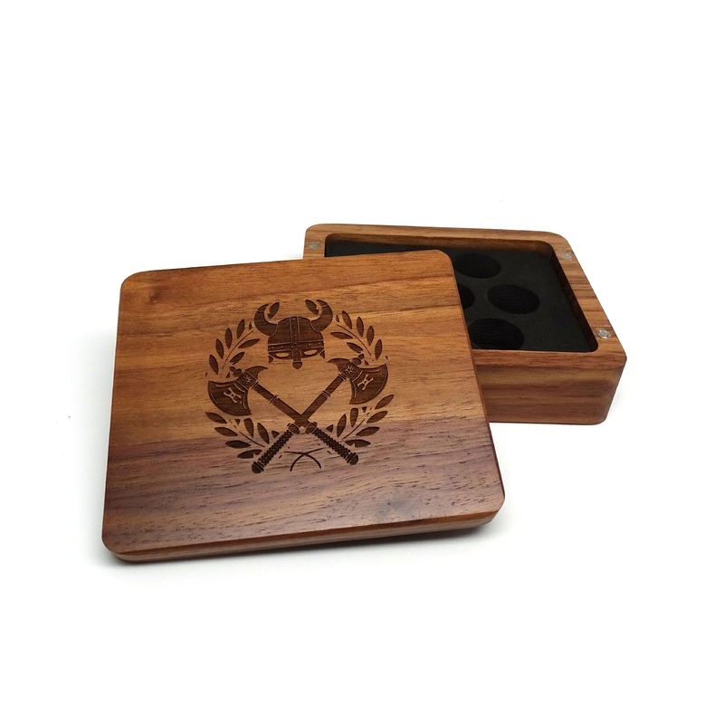 Battle Helmet Wooden Dice Case