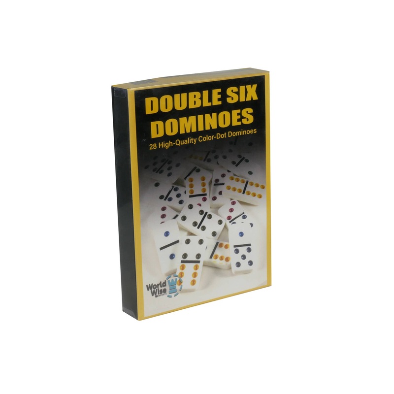 Double 6 Color Dot White Dominoes