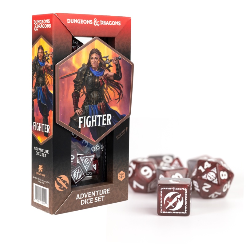 D&D Adventure Dice Set - Fighter Edition | Red 17pc Collection