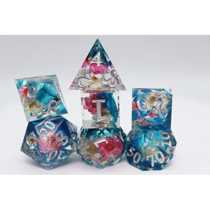 Sharp Edge Resin RPG Dice Set - Wildflower Bouquet