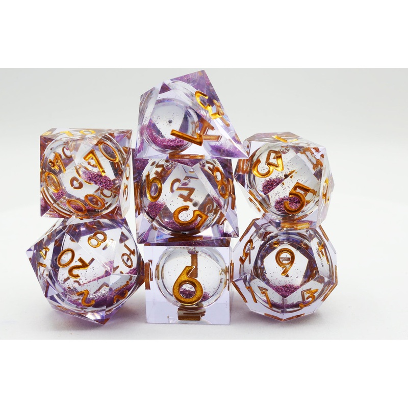 Sharp-Edged Liquid Core RPG Dice Set