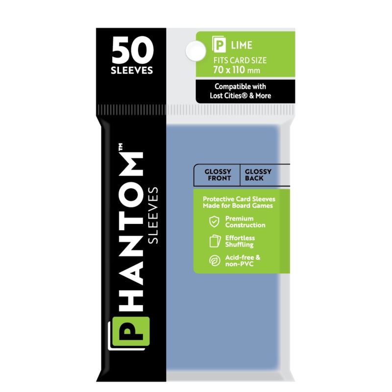 Phantom Sleeves: Lime Size (70mm x 110mm) 50 ct