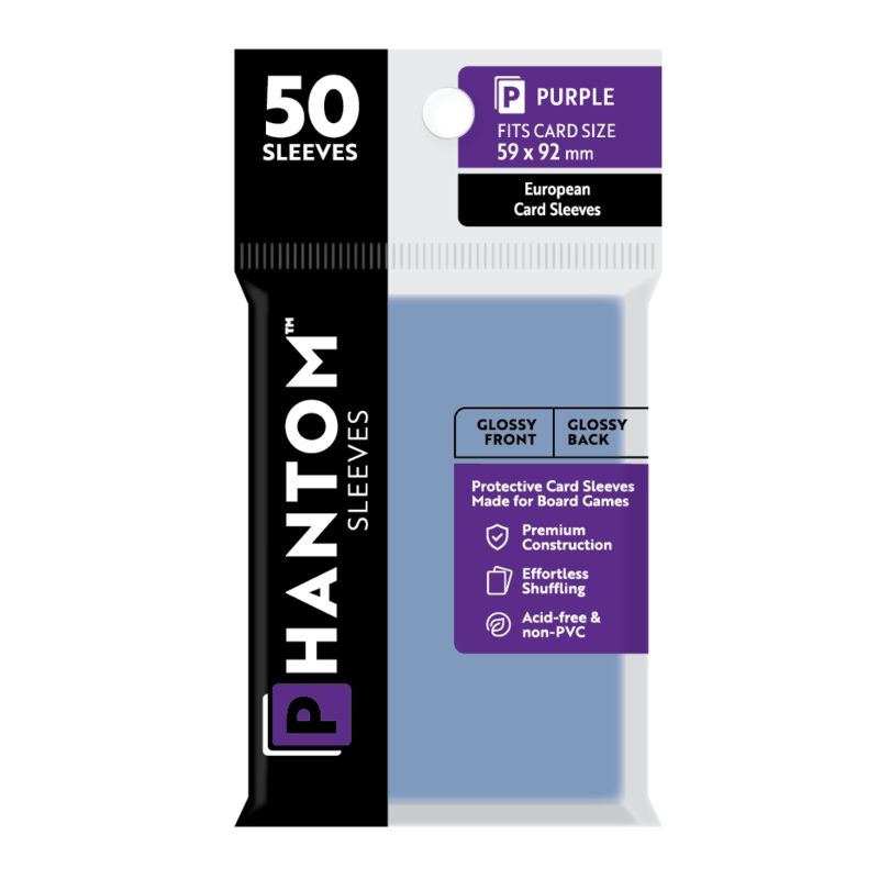 Phantom Sleeves: Purple Size (59mm x 92mm) 50 ct