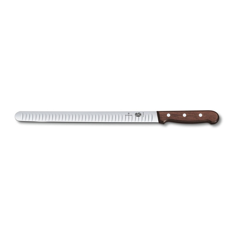 Edge cannel et couteau  saumon  lame ronde 30 cm (palissandre)
